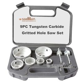 9PC Tungsten Carbide Gritted Hole Saw Set