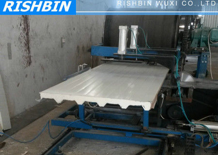 Batu Wol &amp; PU Mesin Sandwich Panel dengan Fly Saw Cutting untuk Prefab Rumah