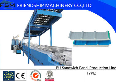 Terus menerus otomatis PU Sandwich Panel lini produksi dua tank