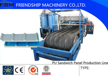 Terus menerus otomatis PU Sandwich Panel lini produksi dua tank
