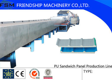 Terus menerus otomatis PU Sandwich Panel lini produksi dua tank