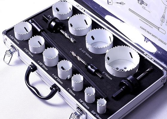 13PC Logam Cutting Lubang Saw Set Dengan Ekstensi Ba, Hex Shank Arbor