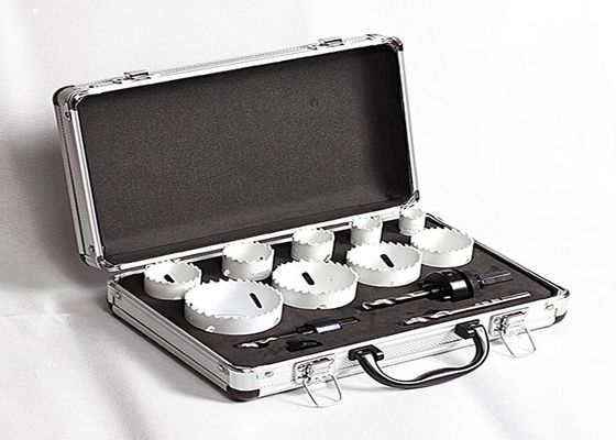 13PC Kayu / Plastik Bi Logam Lubang Saw Set 51mm 57mm 64mm Dengan Aluminium Case