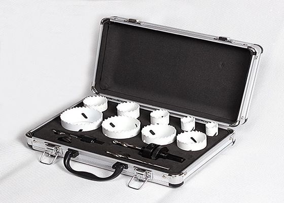 13PC Kayu / Plastik Bi Logam Lubang Saw Set 51mm 57mm 64mm Dengan Aluminium Case