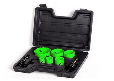9PC Painted Kayu / Plastik Bimetal Lubang Saw Set M3 / M42 Logam Cutting Tools