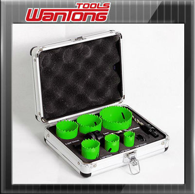 7/8 &quot;29mm 64mm 9PC HSS pitch Gigi Logam Cutting Lubang Saw Set Untuk Bor