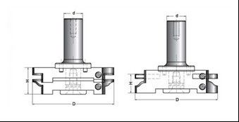 Warna hitam kusen pintu CNC router bit dengan pisau berubah