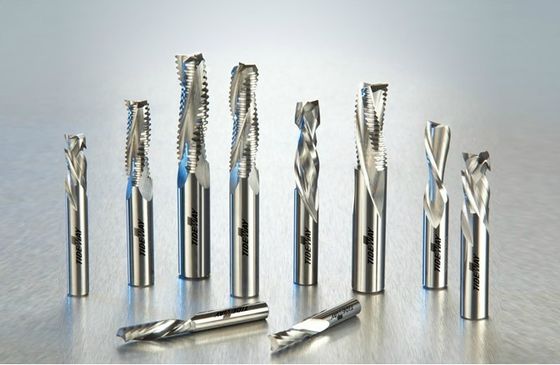 CNC Router Bits Micro - Grain Carbide Fwo Flutes Spiral Bits Untuk Cutting Kayu, Laminate, Artificial Stone, Plastik