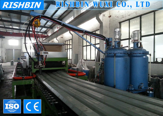 Logam Lembar Wol Mineral Sandwich Panel Line Produksi dengan Auto Stacker